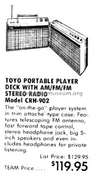 8 Track Stereo AM-FM CRH-902 ; Toyo Radio Co., Ltd. (ID = 2780933) Radio