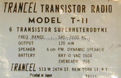 Transistor Six T-11; Trancel Excel (ID = 1343164) Radio
