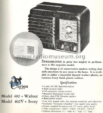 Clarion 402 ; Clarion, Transformer (ID = 632010) Radio