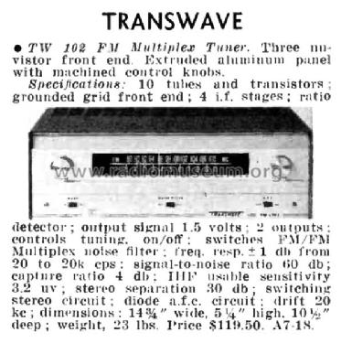 TW-102; Transwave (ID = 2176851) Radio