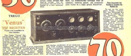 Trego Venus 3-tube receiver; Trego Radio Manuf. (ID = 2378515) Radio