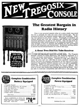 Tregosix Console Storage Battery Chassis; Trego Radio Manuf. (ID = 1453152) Radio