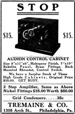 Audion Control Cabinet ; Tremaine & Company; (ID = 1001508) mod-pre26