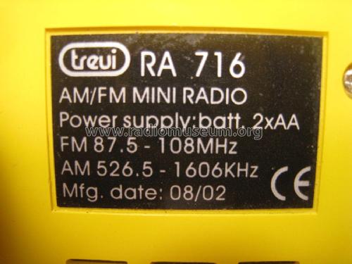 AM/FM Mini Radio RA716; Trevi S.p.A.; Rimini (ID = 2018046) Radio