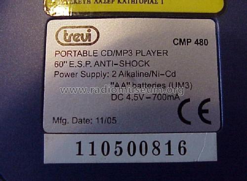 Portable CD/MP3 Player CMP 480; Trevi S.p.A.; Rimini (ID = 2843750) Enrég.-R