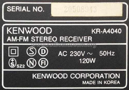 AM/FM Stereo Receiver KR-A4040; Kenwood, Trio- (ID = 1784839) Radio