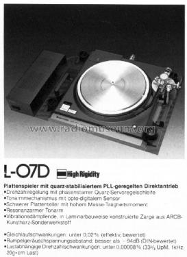 Direct Drive Turntable L-07D; Kenwood, Trio- (ID = 1603513) R-Player