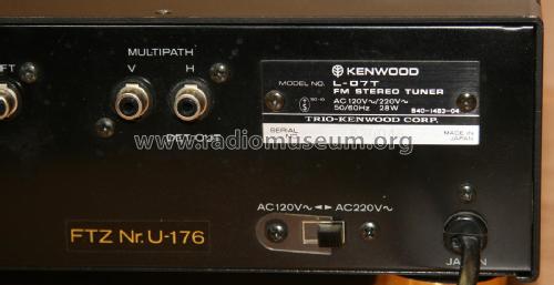 FM Stereo Tuner L-07T Radio Kenwood, Trio-Kenwood Inc.; Komagane