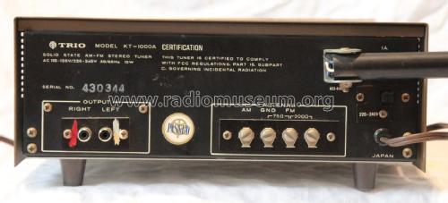 Trio Solid State AM-FM Stereo Tuner KT-1000A; Kenwood, Trio- (ID = 2008451) Radio