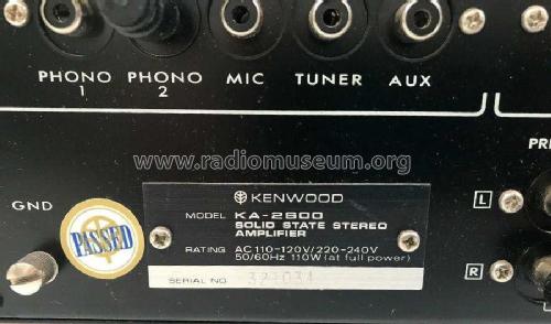 Solid State Stereo Amplifier KA-2600; Kenwood, Trio- (ID = 2503892) Ampl/Mixer