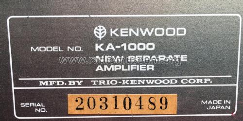 Stereo Amplifier KA-1000; Kenwood, Trio- (ID = 2397619) Ampl/Mixer