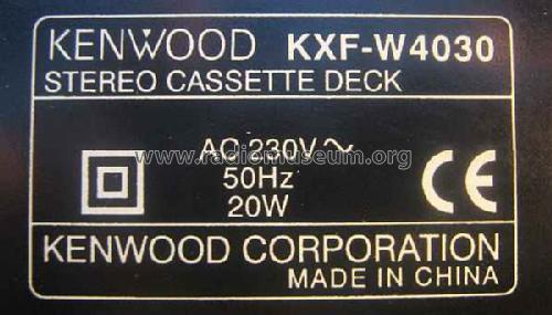 Stereo Cassette Deck KXF-W4030; Kenwood, Trio- (ID = 1291451) Ampl/Mixer