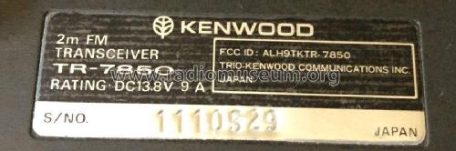 TR-7850; Kenwood, Trio- (ID = 2594288) Amat TRX