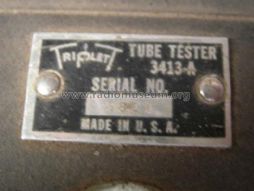 Tube Tester 3413-A; Triplett Electrical (ID = 1175817) Equipment