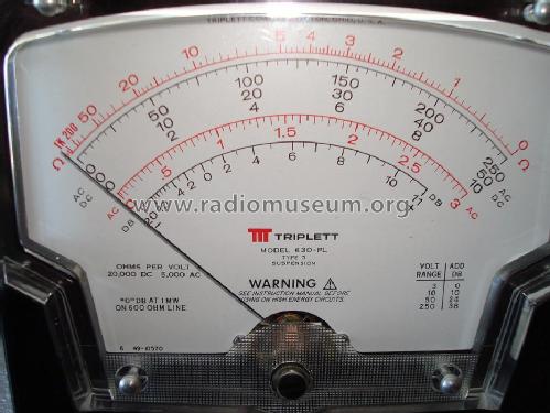 Volt-Ohm-Milliammeter 630-PL; Triplett Electrical (ID = 1441770) Ausrüstung