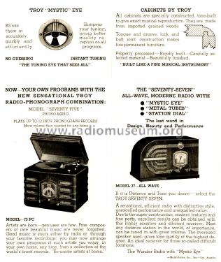 75PC ; Troy Radio Mfg. Co. (ID = 1706462) Radio