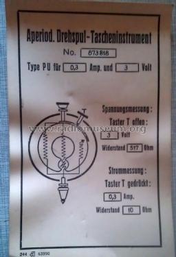 Aperiodisches Drehspul-Tascheninstrument Type PU; Trüb, Täuber & Co. (ID = 2412153) Equipment