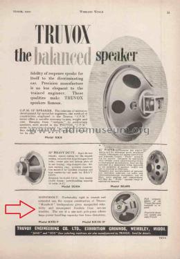 Monobolt Speaker BX Series BX52, BX62, BX82, BX102; Truvox Ltd.; London (ID = 3003158) Parleur