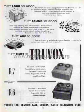 Tape Recorder R6; Truvox Ltd.; London (ID = 2833358) Sonido-V