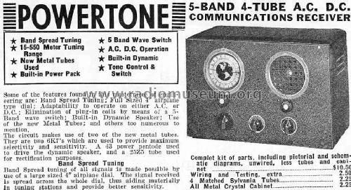 Powertone 5 Band Communications Receiver ; Try-Mo Powertone (ID = 1724852) Commercial Re