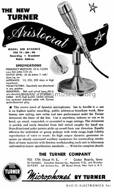 Aristocrat Dynamic Microphone 50D; Turner Co. The; (ID = 2169714) Micrófono/PU