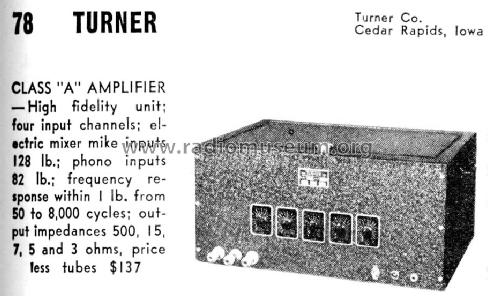 Class 'A' Amplifier ; Turner Co. The; (ID = 1075811) Verst/Mix