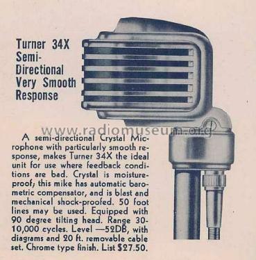 Semi-directional Crystal Microphone 34X; Turner Co. The; (ID = 1802851) Microphone/PU