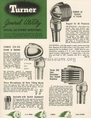 Semi-directional Crystal Microphone 34X; Turner Co. The; (ID = 1802857) Microfono/PU