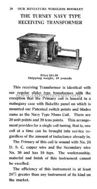 Turney Receiving Transformer Navy Type; Turney, Eugene T., (ID = 1861431) mod-pre26