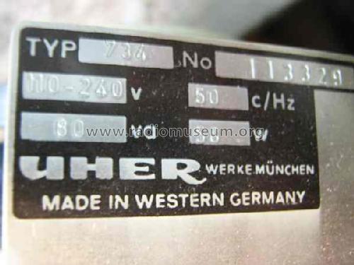 734; Uher Werke; München (ID = 1001932) R-Player