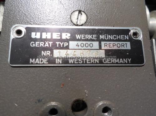 Report 4000; Uher Werke; München (ID = 1624605) Reg-Riprod