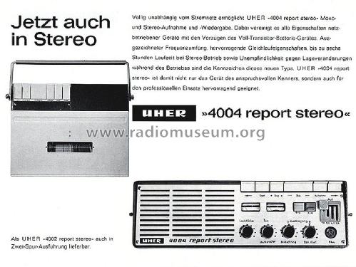Report Stereo 4004; Uher Werke; München (ID = 832476) R-Player
