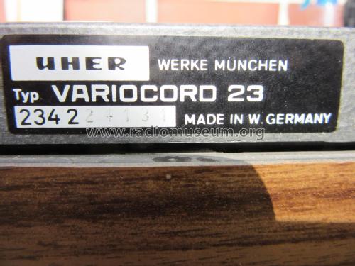 Variocord 23; Uher Werke; München (ID = 2291413) R-Player