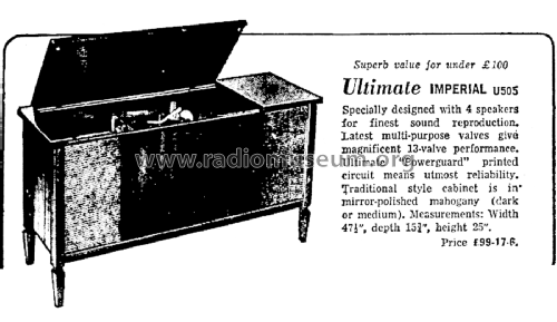 Ultimate Imperial U505; Ultimate-Ekco N.Z. (ID = 2990822) Radio