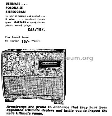 Ultimate Polonaise Stereophonic RDZ; Ultimate-Ekco N.Z. (ID = 3078367) Radio