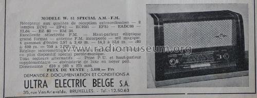 W 81; Ultra Electric Belge (ID = 1754529) Radio