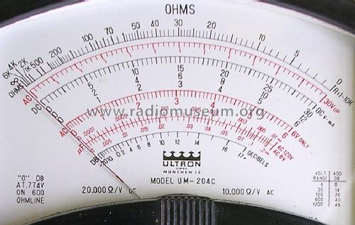 Vielfach-Meßinstrument UM-204C; Ultron-Elektronik (ID = 1493869) Equipment