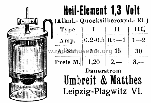 Heil-Element 1,3 V I , II , III ; Umbreit & Matthes; (ID = 3037095) Power-S