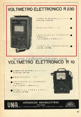 Voltmetro Elettronico R 230; Unaohm Start, Ohm, E (ID = 3071323) Equipment