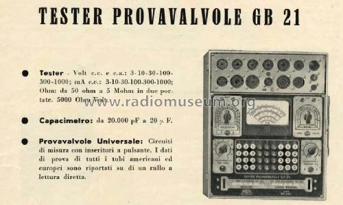 Tester Provavalvole GB21; Unaohm Start, Ohm, E (ID = 2503219) Equipment