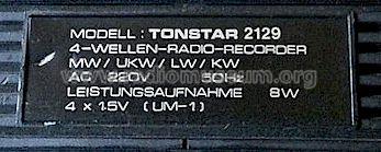 Tonstar 2129; UNBEKANNTE FIRMA D / (ID = 1443587) Radio