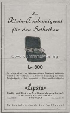 Tonbandgerät Lipsia Lw 300; Lipsia, Radio- und (ID = 1787370) Kit