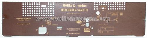 Monza 62 modern Ch= Telefunken Gavotte 1153 / Truhen-Spezial-Chassis 1150; UNBEKANNTE FIRMA D / (ID = 1839562) Radio