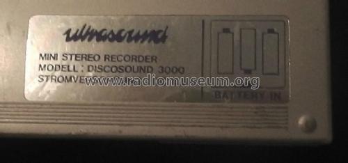 Discosound - Stereo Cassette Recorder - Mini Stereo Recorder 3000; Ultrasound, Gebr. (ID = 1730710) Reg-Riprod