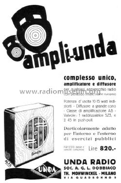 Ampli-Unda ; Unda Radio; Como, (ID = 310696) Ampl/Mixer