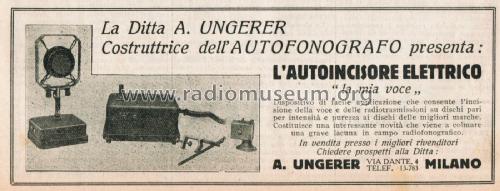 La Mia Voce Autoincisore Elettrico ; Ungerer, A.; Milano (ID = 2684470) R-Player