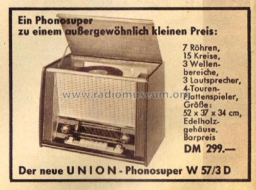 Phonosuper W57/3D; Union-Ring e.V.; (ID = 2861026) Radio