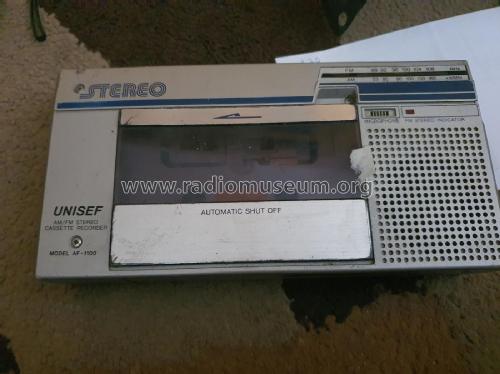 AM/FM Stereo Cassette Recorder AF-1100; Unisef; Tokyo (ID = 2949612) Radio