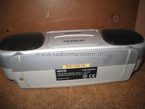 Mini Boom Box FM Radio Receiver URR5401; United Consumer (ID = 2090816) Radio