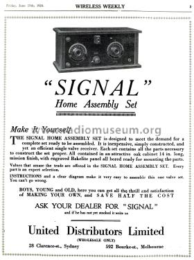 Signal Home Assembly Set- 1 Valve P; United Distributors (ID = 2665848) Radio